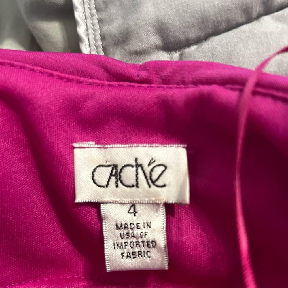 ⭐️ CACHE PURPLE PINK SLEEVELESS EMPIRE WAIST BUBBLE HEM COCKTAIL PARTY DRESS - Thumbnail 5