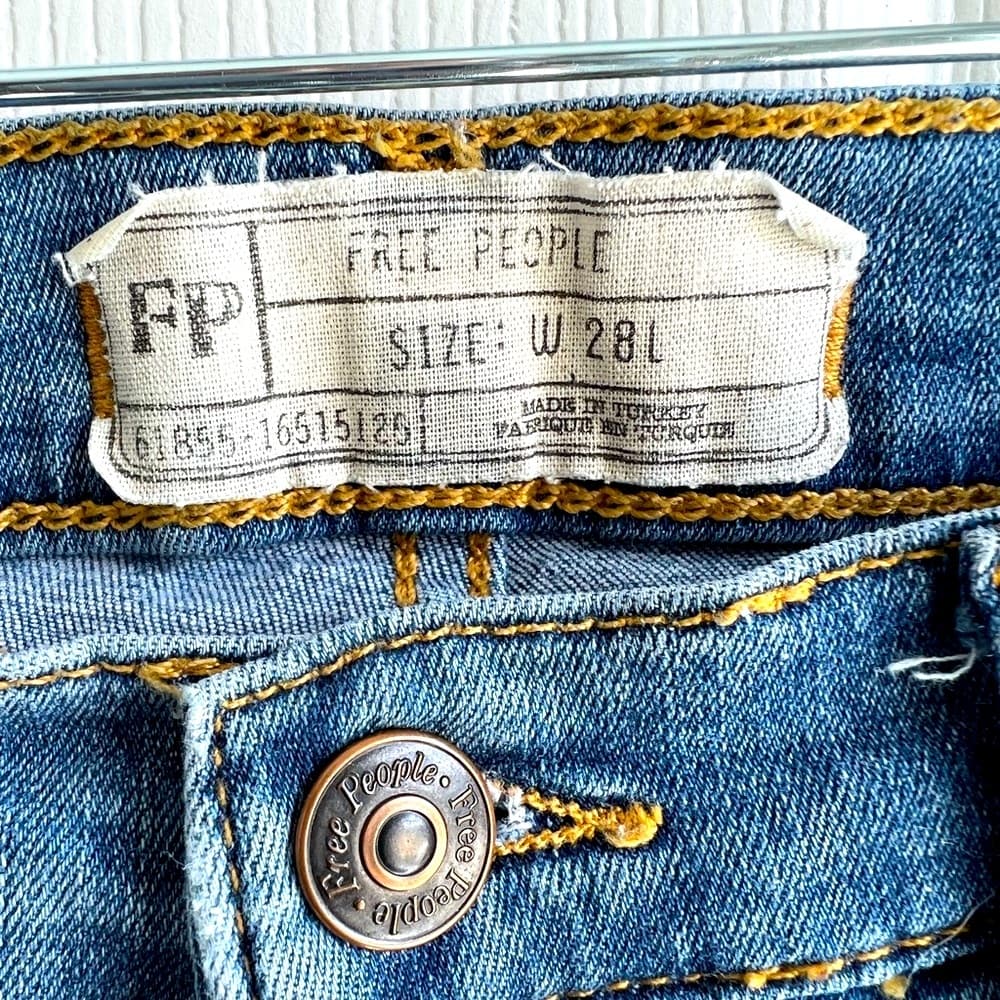 Free People Light Blue Ripped Skinny Jeans - Thumbnail 3