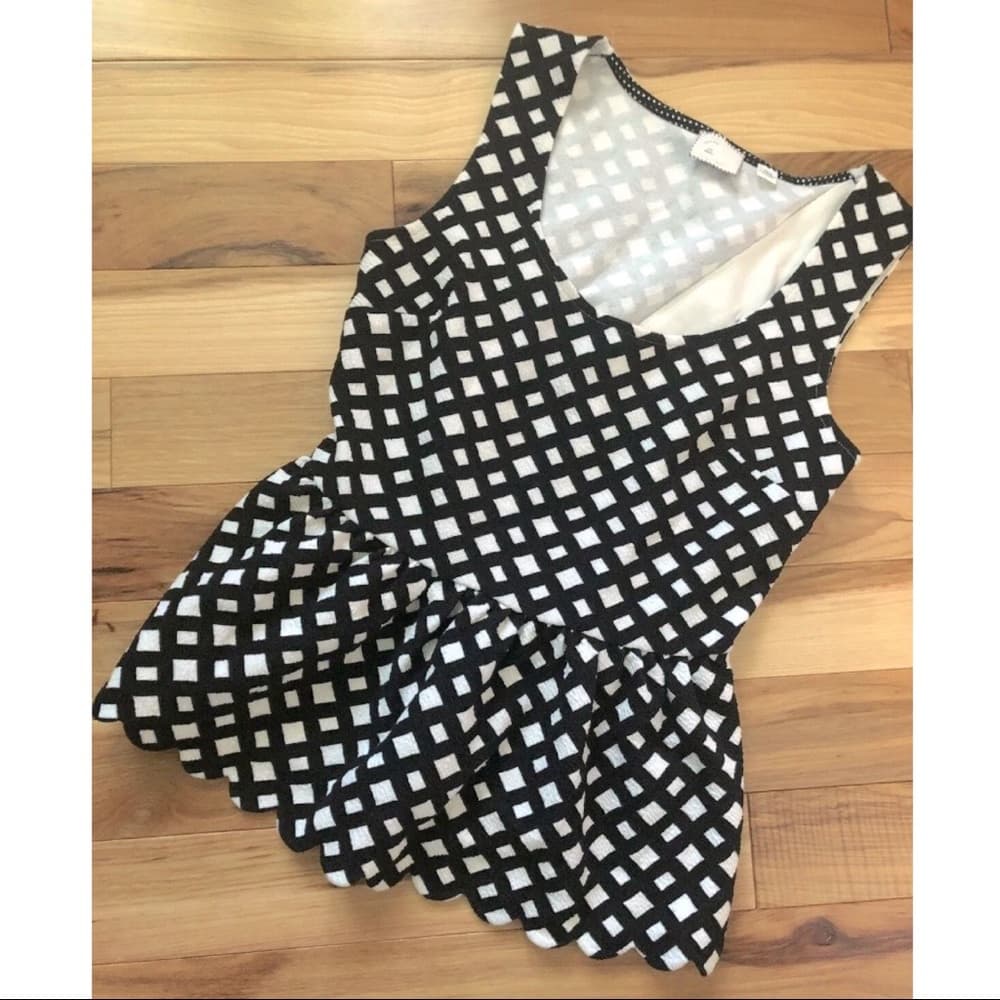 Anthropologie Black & White Peplum Top - Thumbnail 8