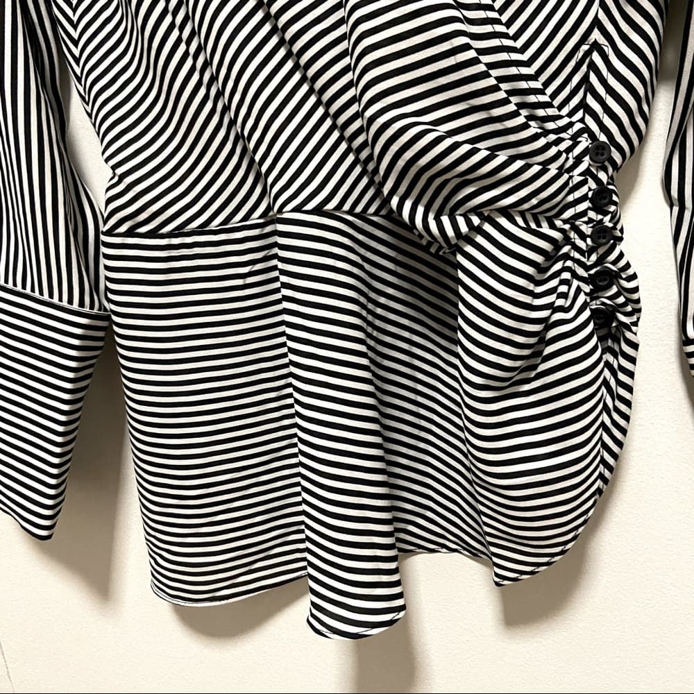 Badgley Mischka Striped Blouse - Thumbnail 2