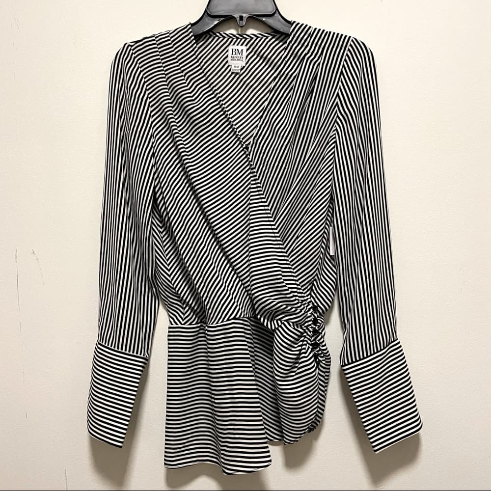 Badgley Mischka Striped Blouse - Thumbnail 13