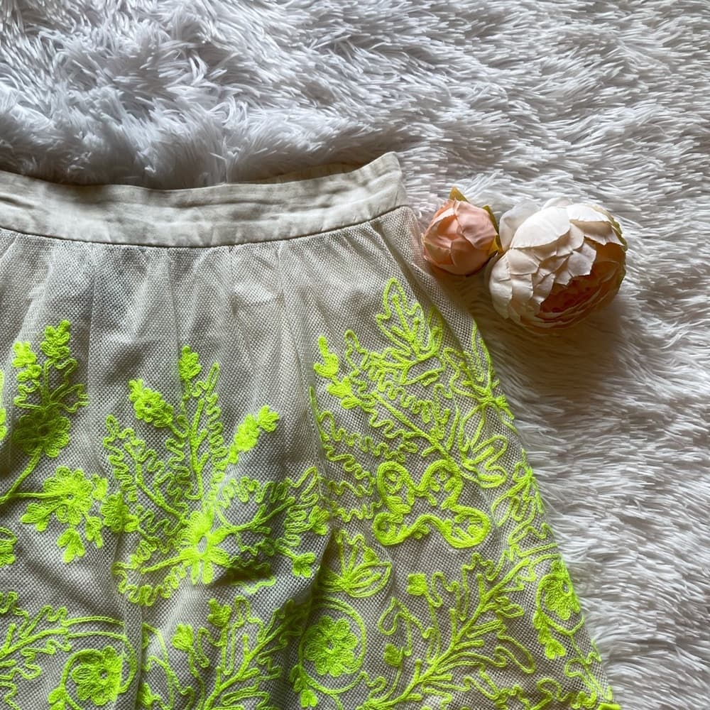 Anthropologie Scalloped Neon Skirt - Thumbnail 2