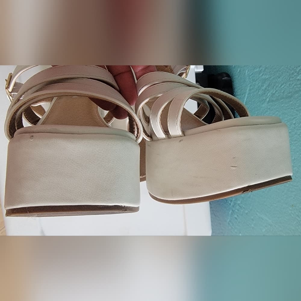 Report White Chunky Platform Strappy Sandals - Thumbnail 12