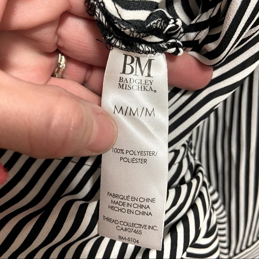 Badgley Mischka Striped Blouse - Thumbnail 11