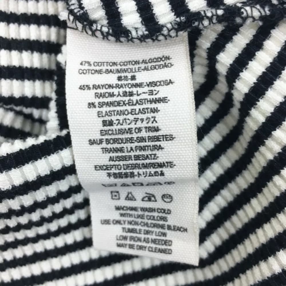 Free People Black and White Striped Rib Knit Top - Thumbnail 6