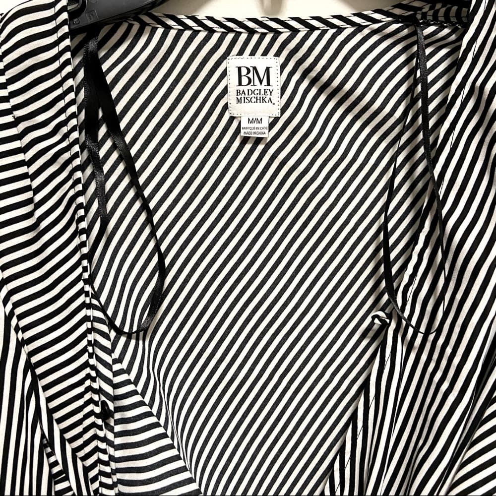 Badgley Mischka Striped Blouse - Thumbnail 5