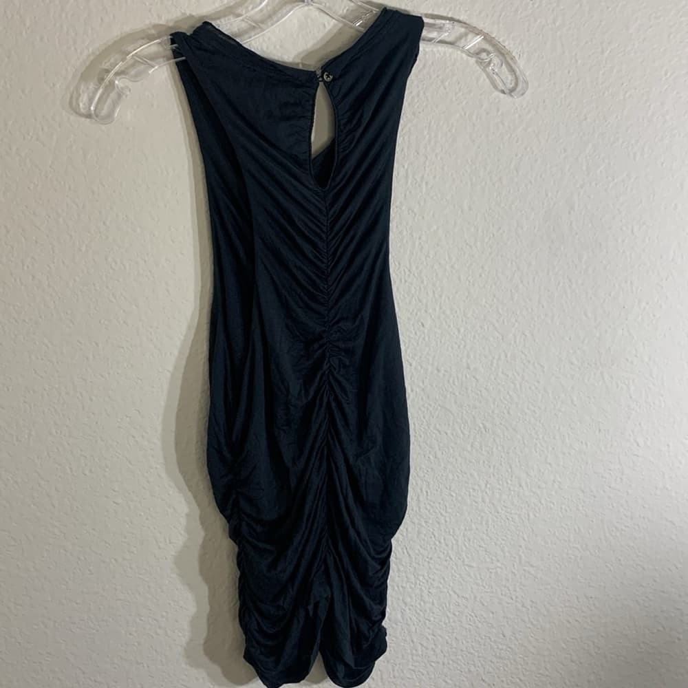 Anthropologie Black Ruched Keyhole Back Top - Thumbnail 4