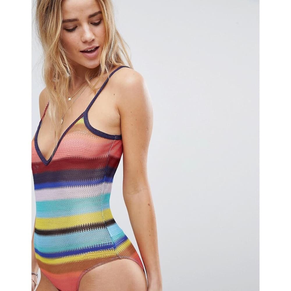 🆕 Honey Punch Mesh Cami Body In Rainbow Stripe - Thumbnail 2