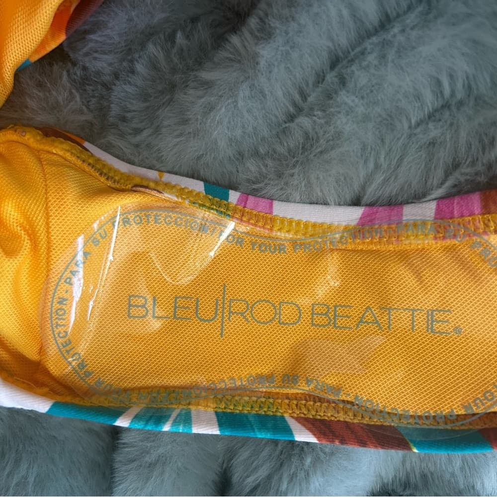 Bleu Rod Beattie Fantasy Island Floral Print Bandeau Ruffled One Piece Small - Thumbnail 6