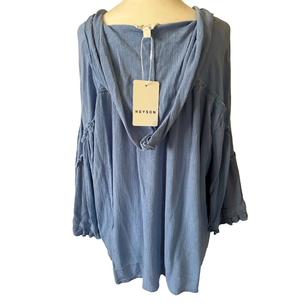 Heyson Blue Hooded Blouse