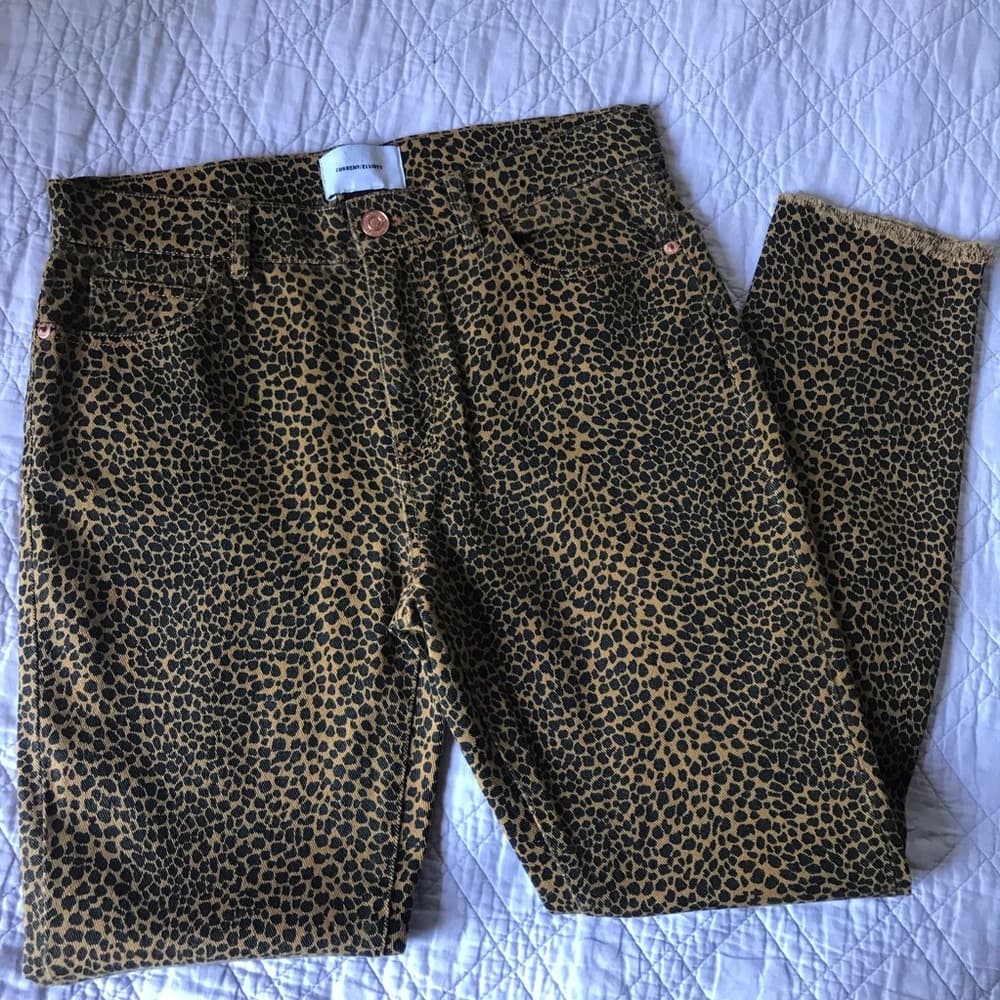⭐️ CURRENT/ELLIOTT Leopard Animal Print Skinny Jeans​ with FREE WHBM Necklace - Thumbnail 4
