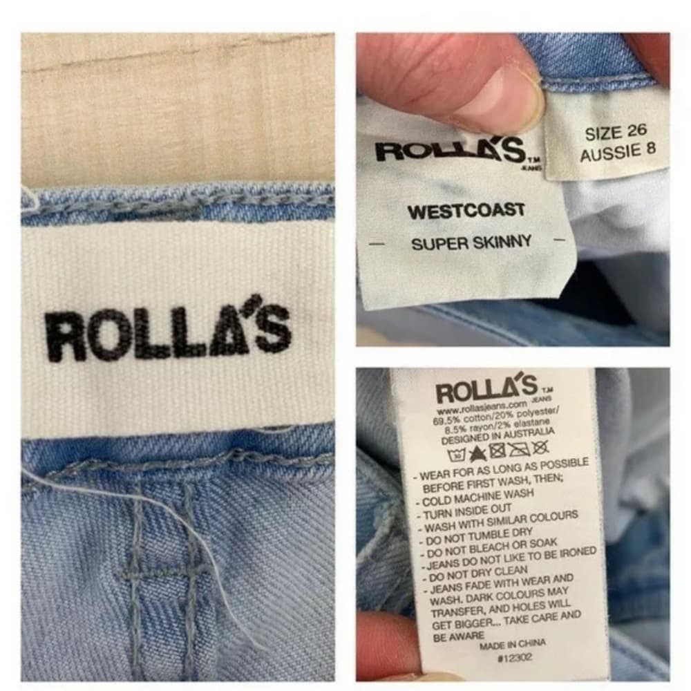 ROLLA’S West Coast Super Skinny In Light Blue Wash - Thumbnail 8