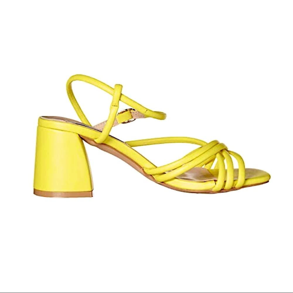 William Rast Comfort Heeled Sandal in Lemon - Thumbnail 4