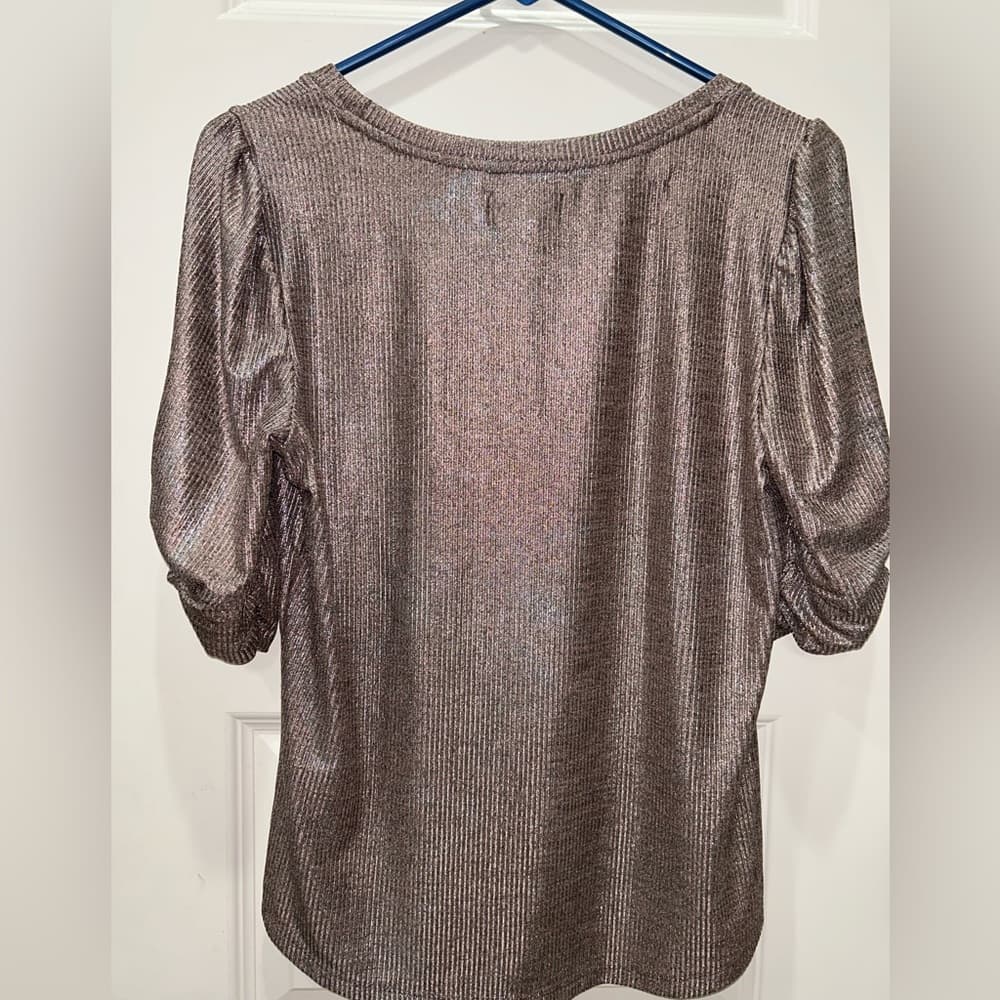 Maeve by Anthropologie Rose Gold Metallic Silver /Tyrie Blouse