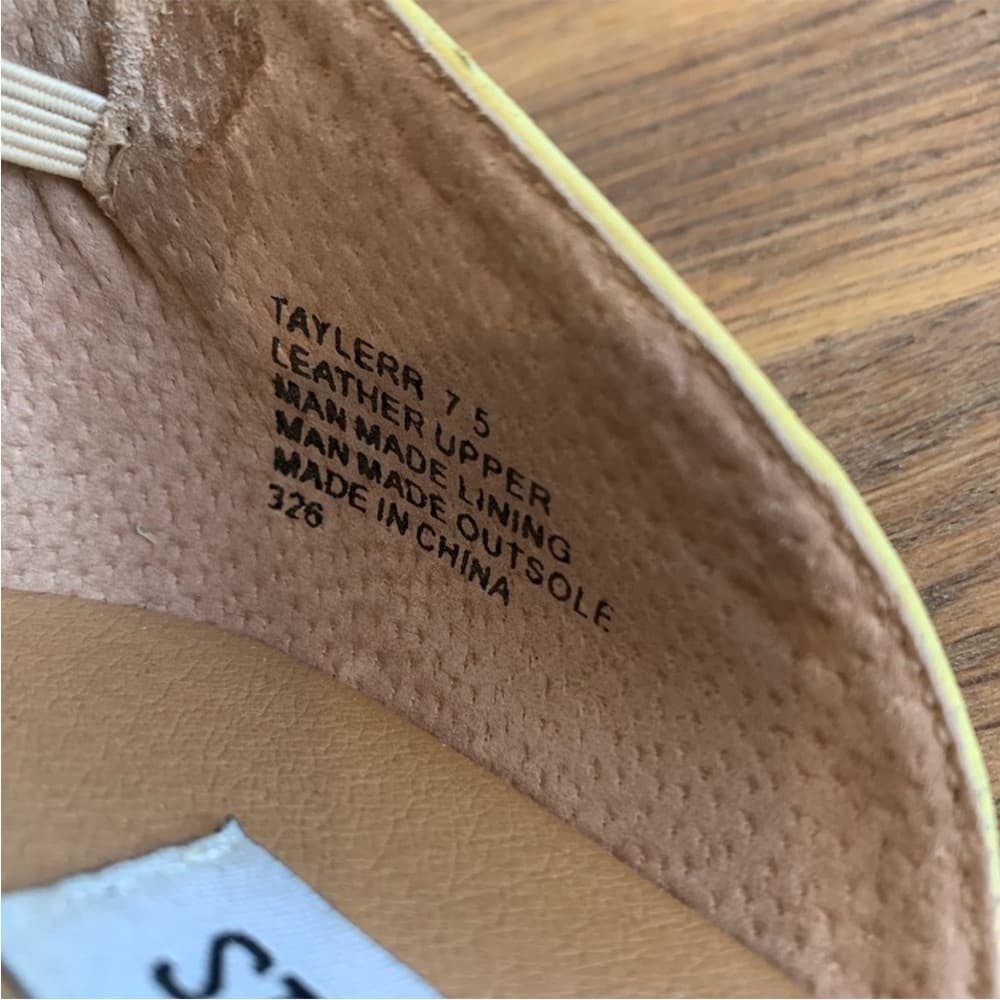 Steve Madden Taylerr Yellow Leather Flats Shoes - Thumbnail 3