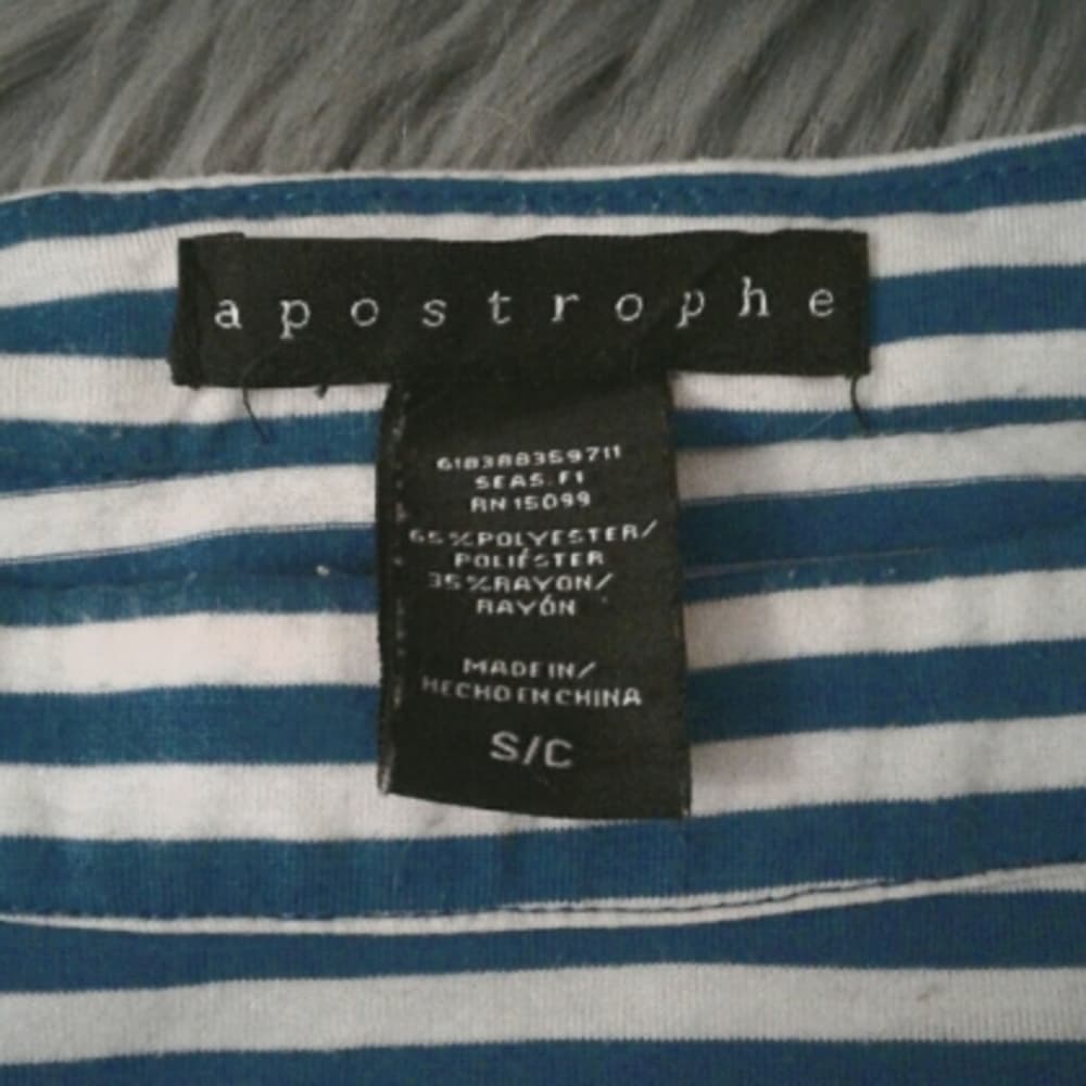 Apostrophe blue and white striped top - Thumbnail 3