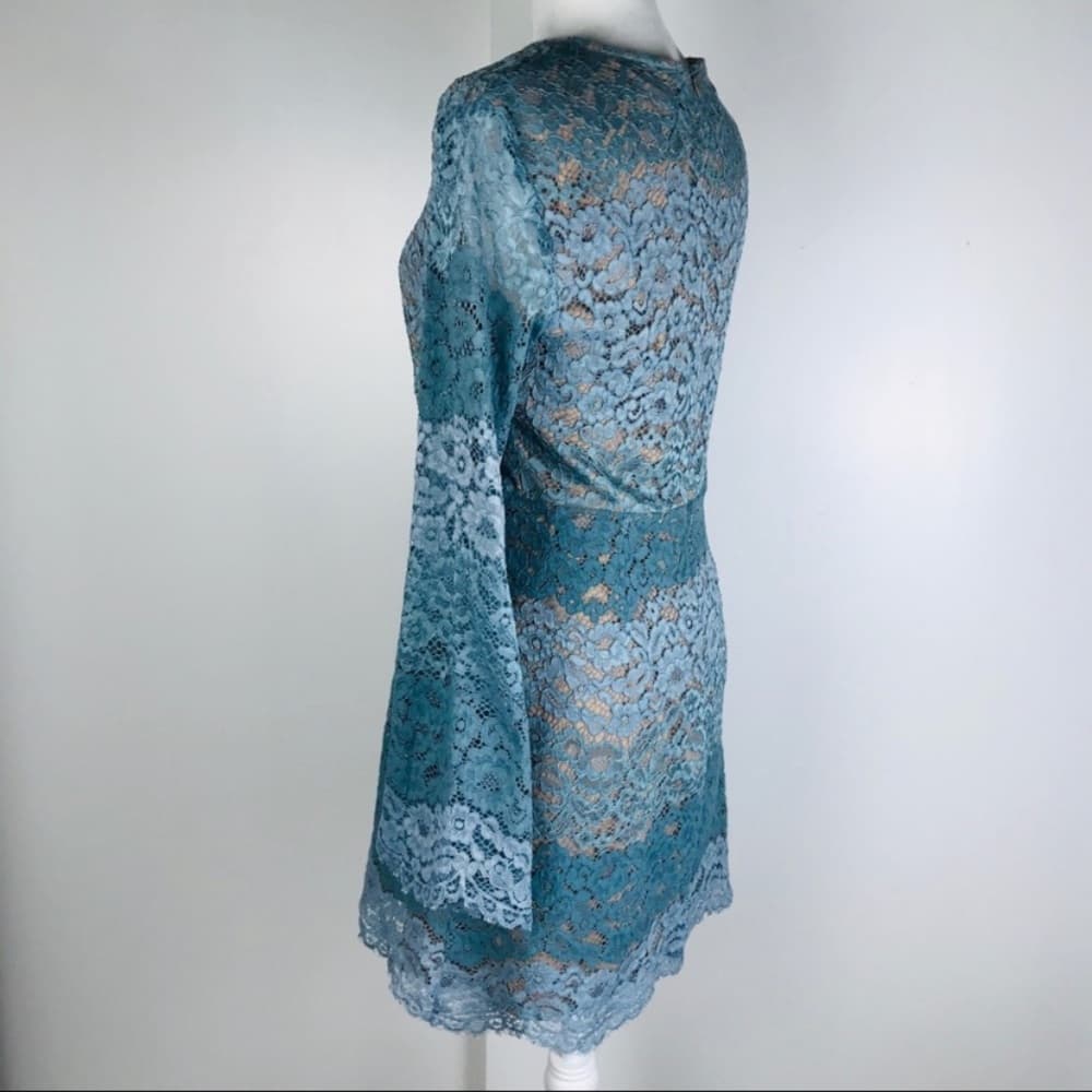 WAYF Dream Lover Lace Bell Sleeve Skater Dress Sm - Thumbnail 5