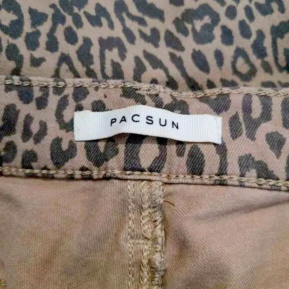 PacSun Tan Brown Cheetah Animal Print High Rise Jeans - Thumbnail 4