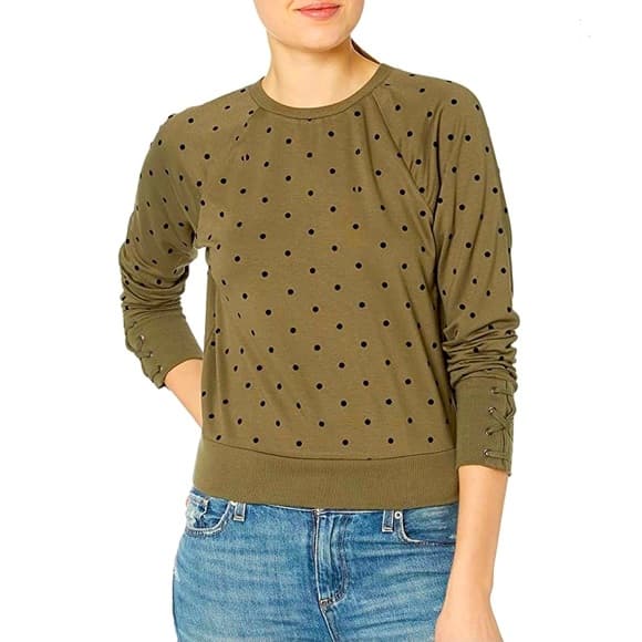 BB Dakota Olive Dot Sweatshirt - Thumbnail 3