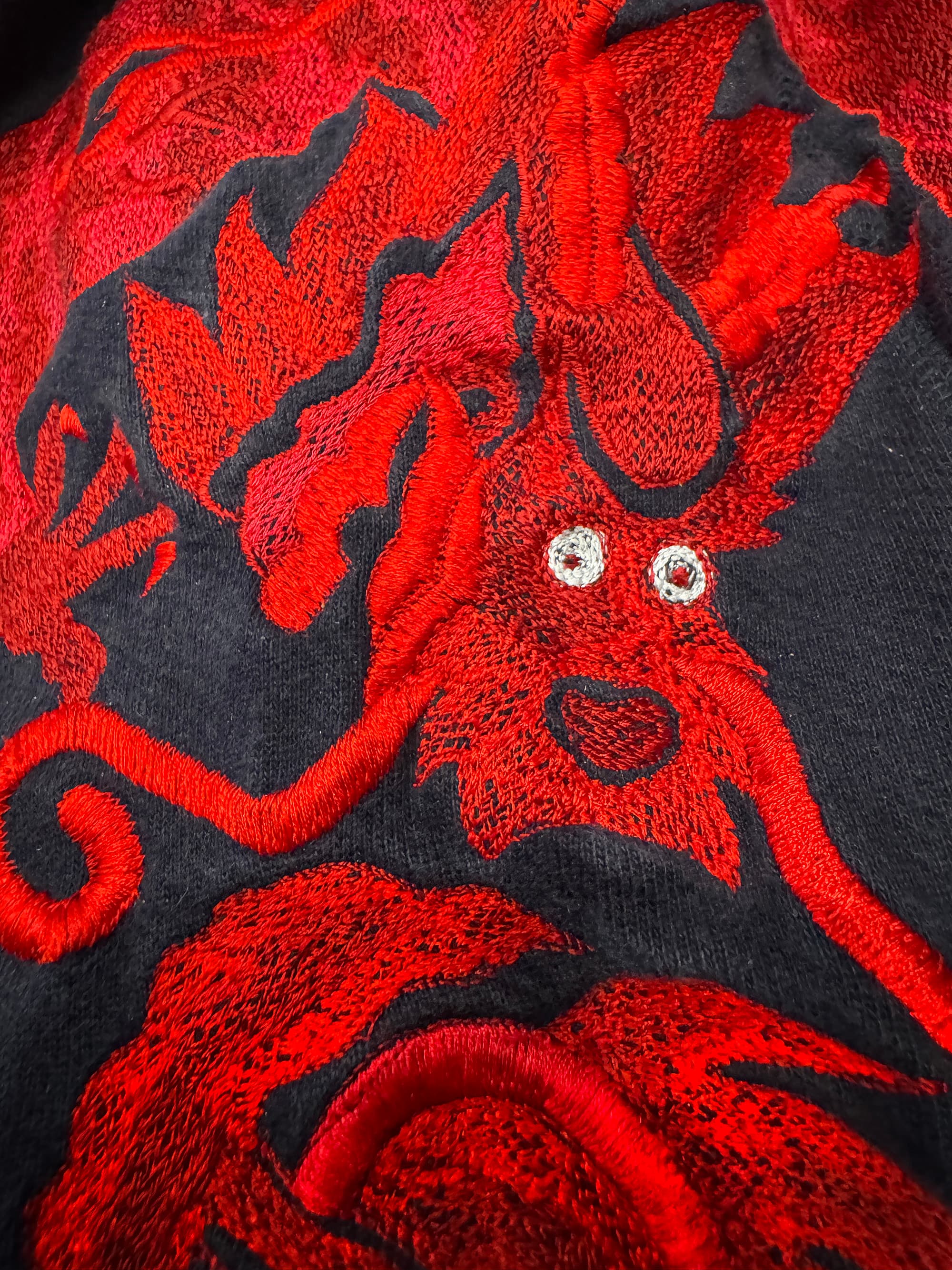 Maharishi Original Dragon Embroidered Hooded Sweatshirt Black - Thumbnail 6