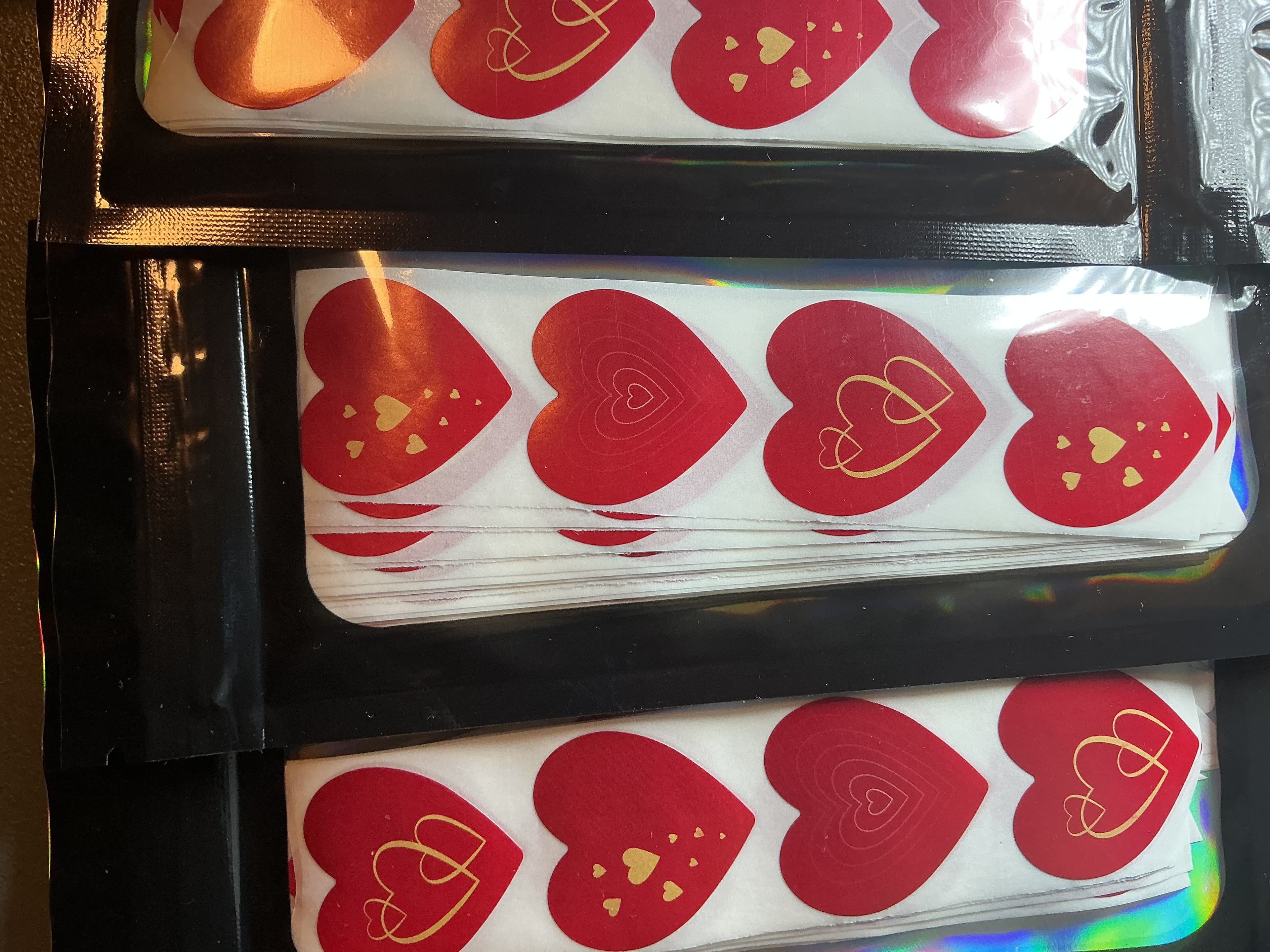 ★ 100 Red Heart Stickers for Small Business Packaging & Gift Seals - Thumbnail 3