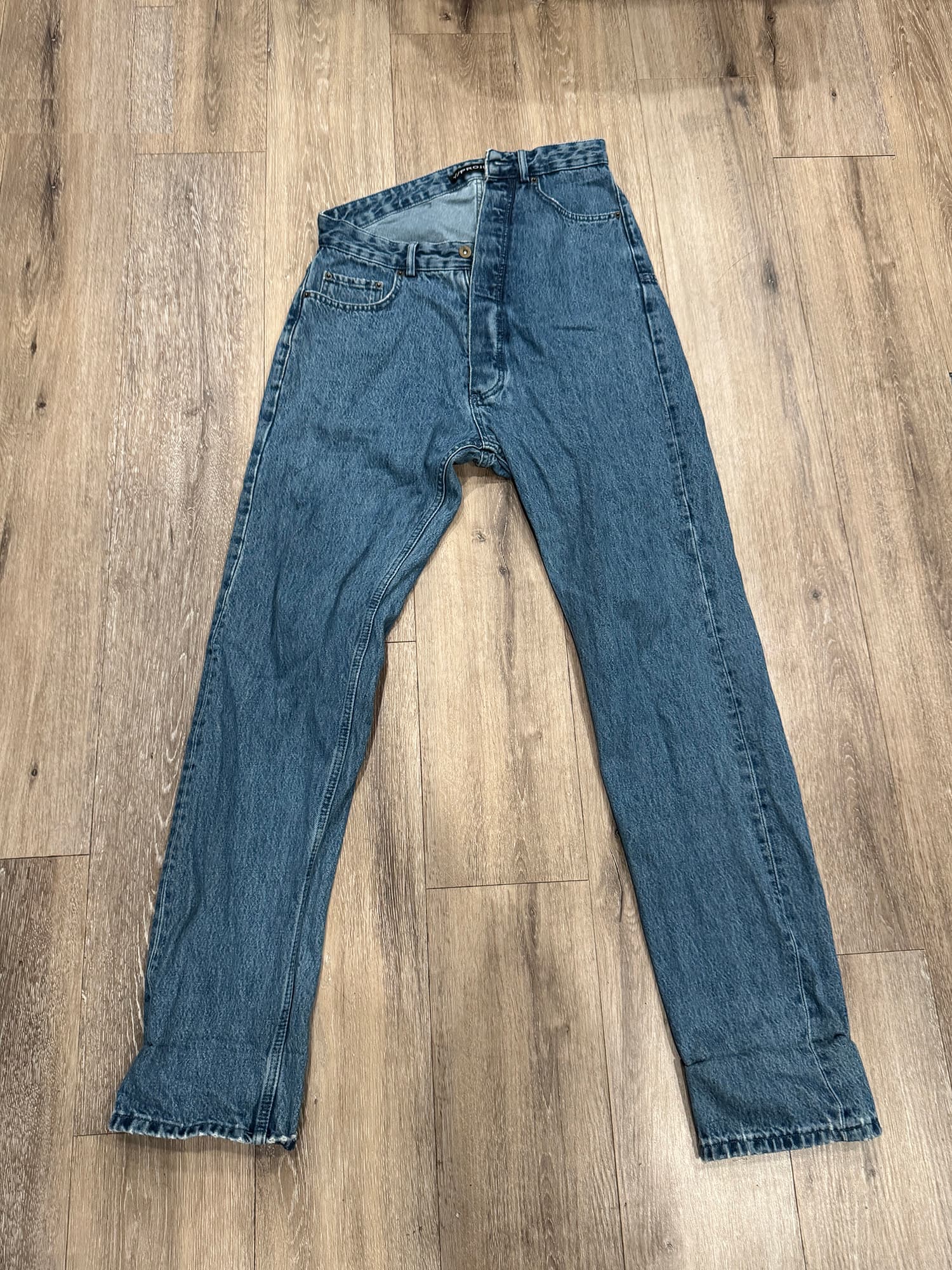 Y/Project Asymmetrical Double-Waistband "Paris's Best" Jeans - Thumbnail 2