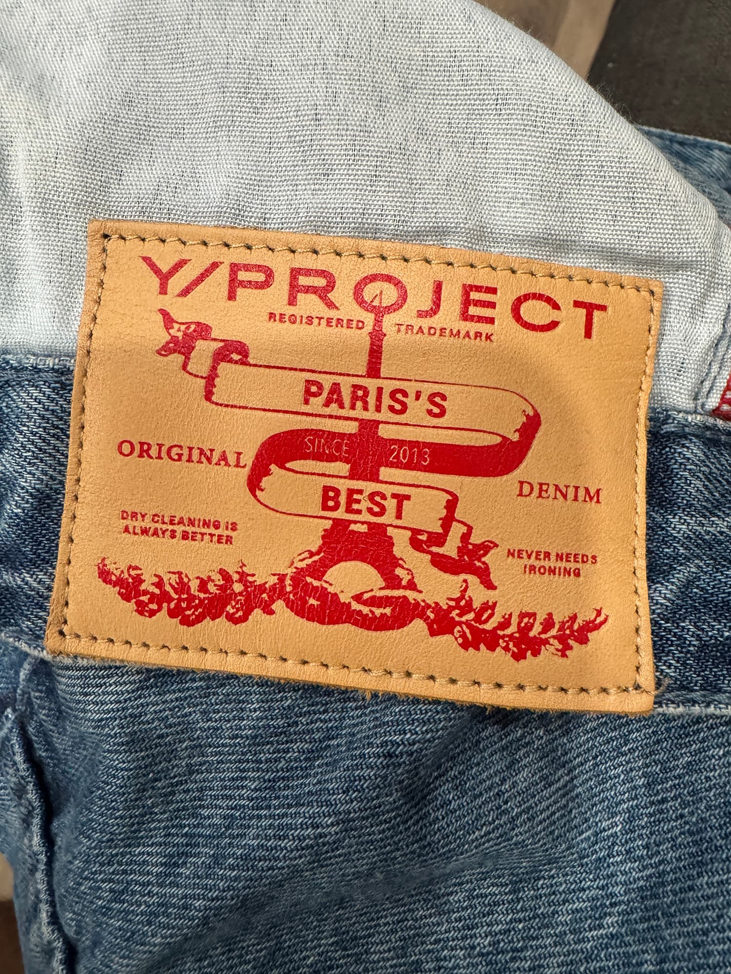 Y/Project Asymmetrical Double-Waistband "Paris's Best" Jeans - Thumbnail 4