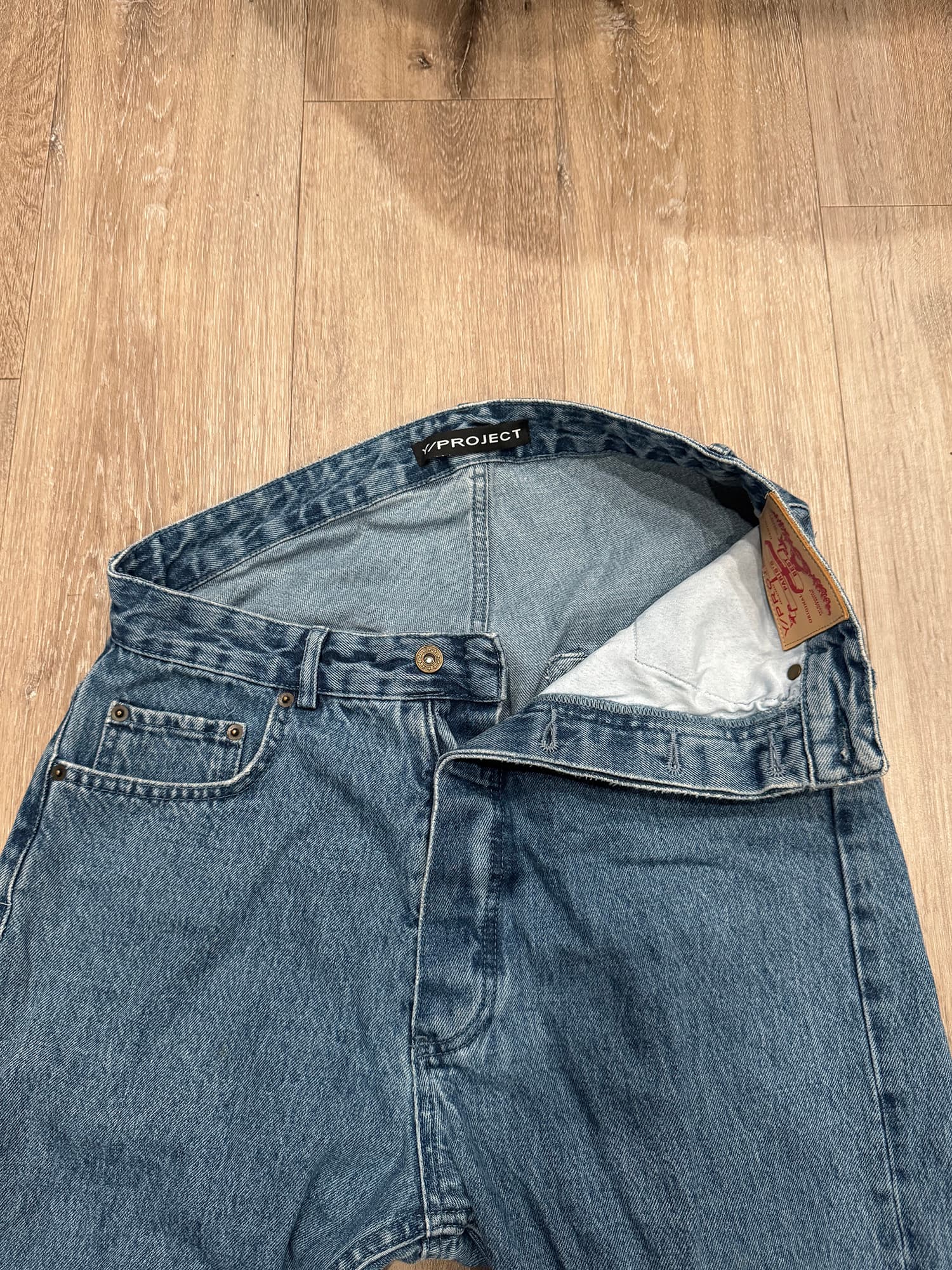 Y/Project Asymmetrical Double-Waistband "Paris's Best" Jeans - Thumbnail 6