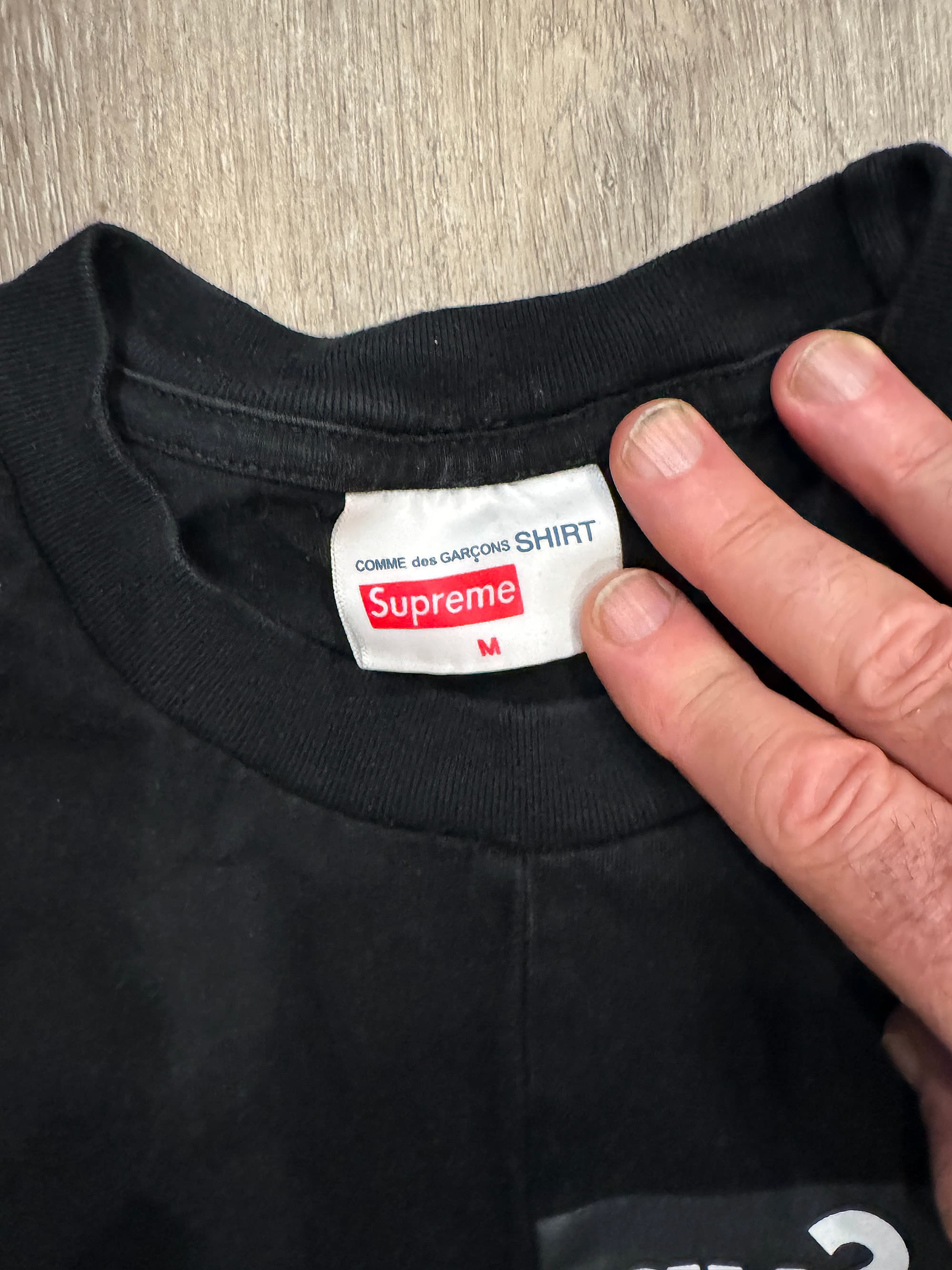 Black Supreme x Comme Des Garçons Shirt Split Box Logo Tee - Thumbnail 4