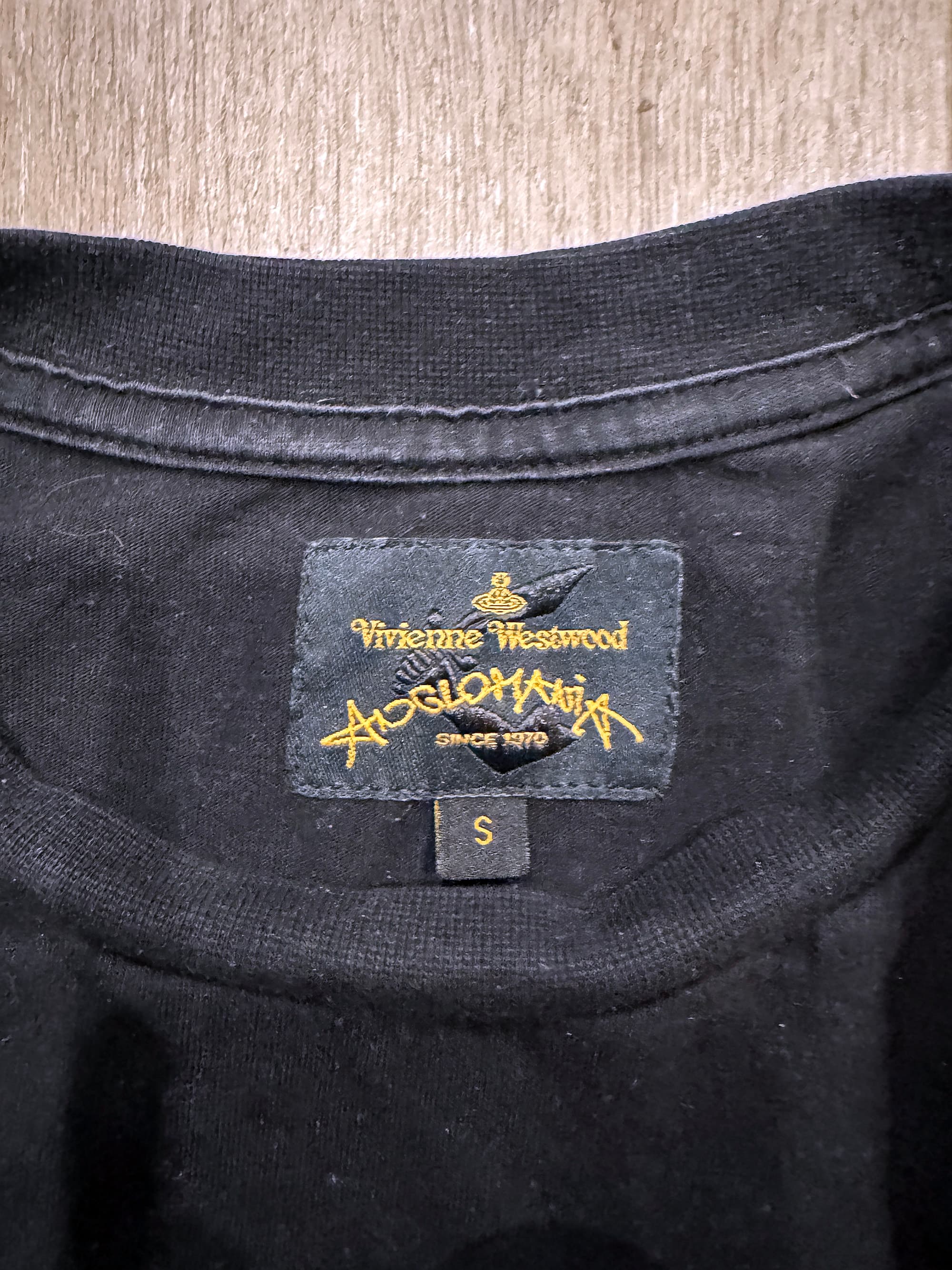 Vivienne Westwood Anglomania Black Boxy T-Shirt – Small White Arm & Cutlass Orb Logo - Thumbnail 3
