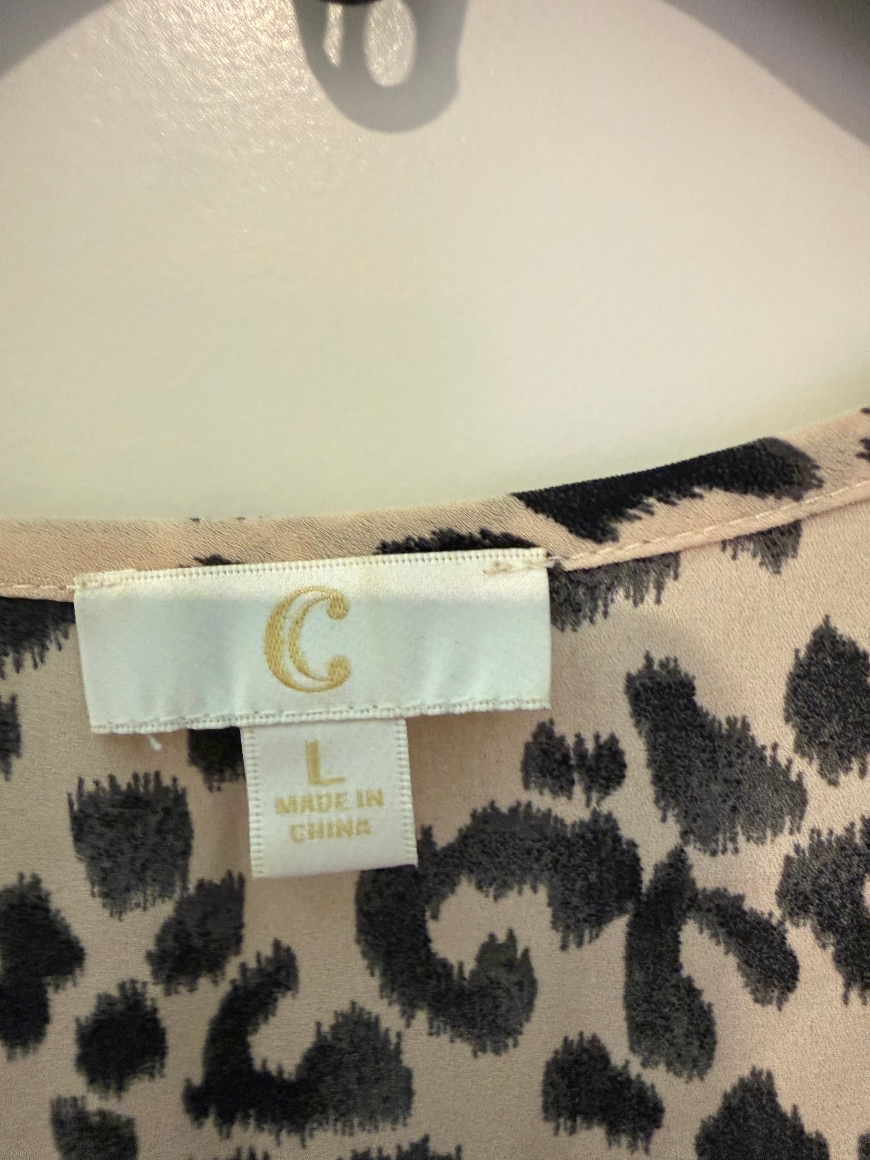 C Leopard Print Blouse Size L - Thumbnail 2