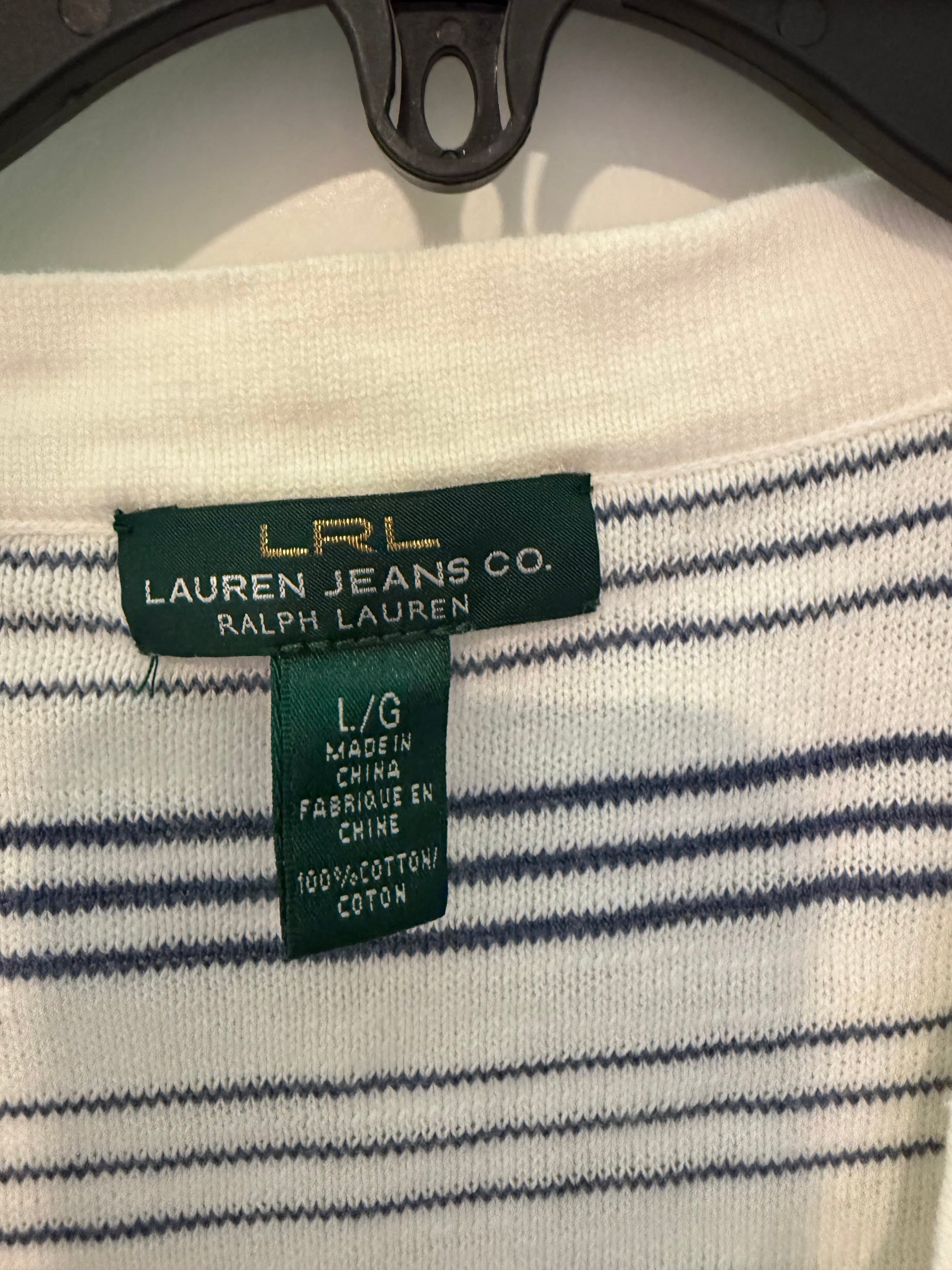 Lauren Jeans Co. Striped Cotton Top L/G - Thumbnail 2