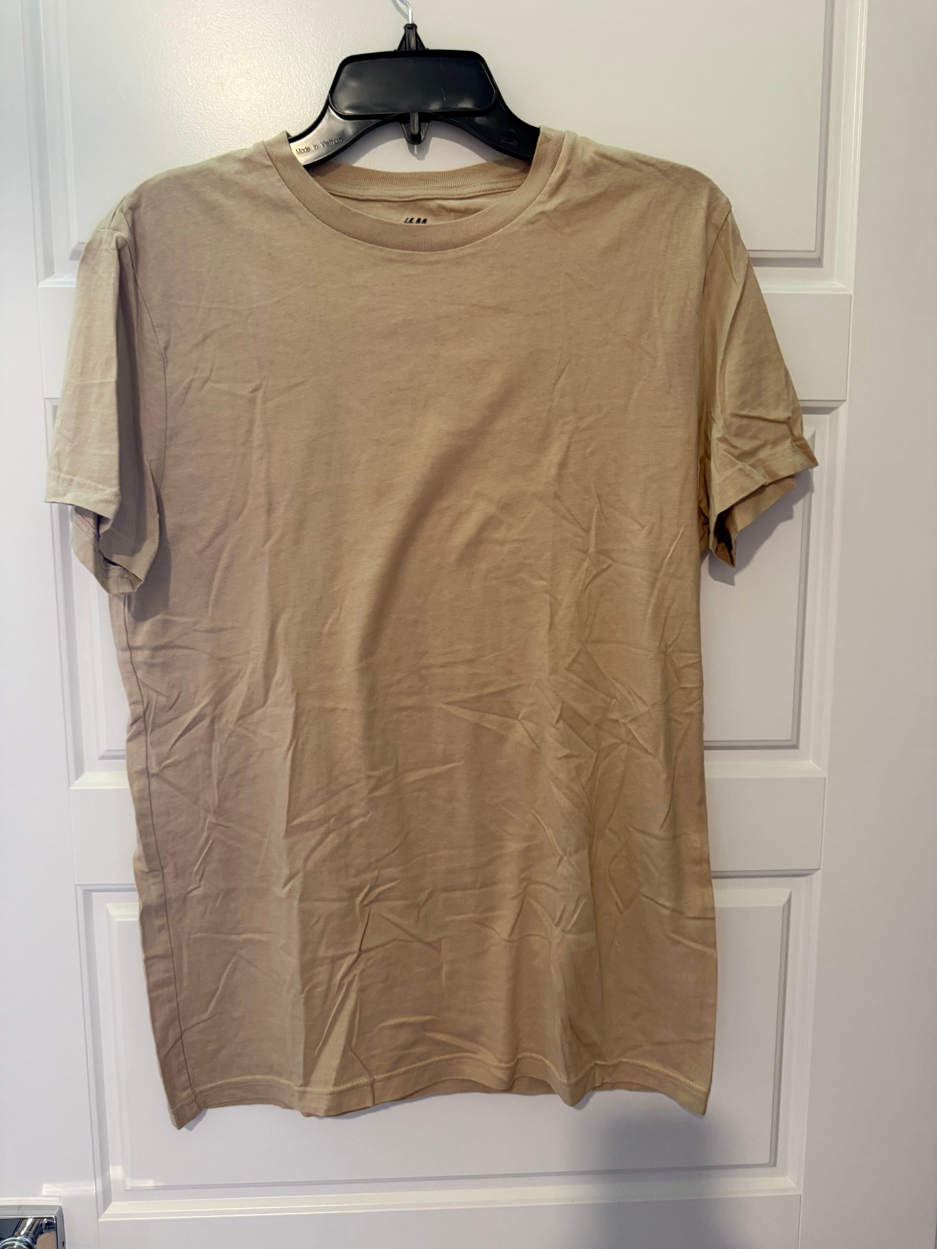 H&M Regular Fit Beige T-Shirt Size S