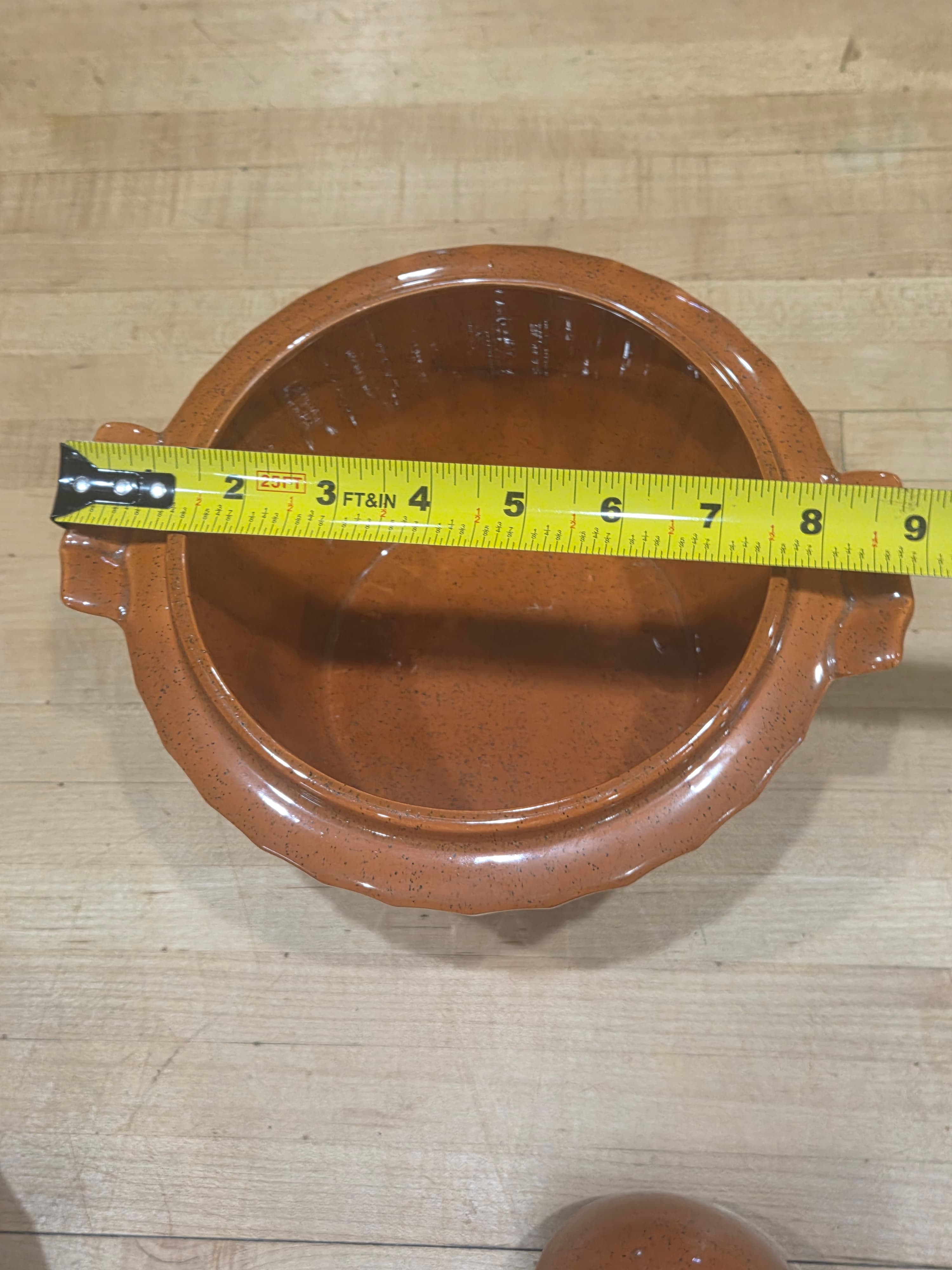 Vintage NS Gustin Los Angeles Pottery Speckled Brown Casserole Set of 6 - Thumbnail 8