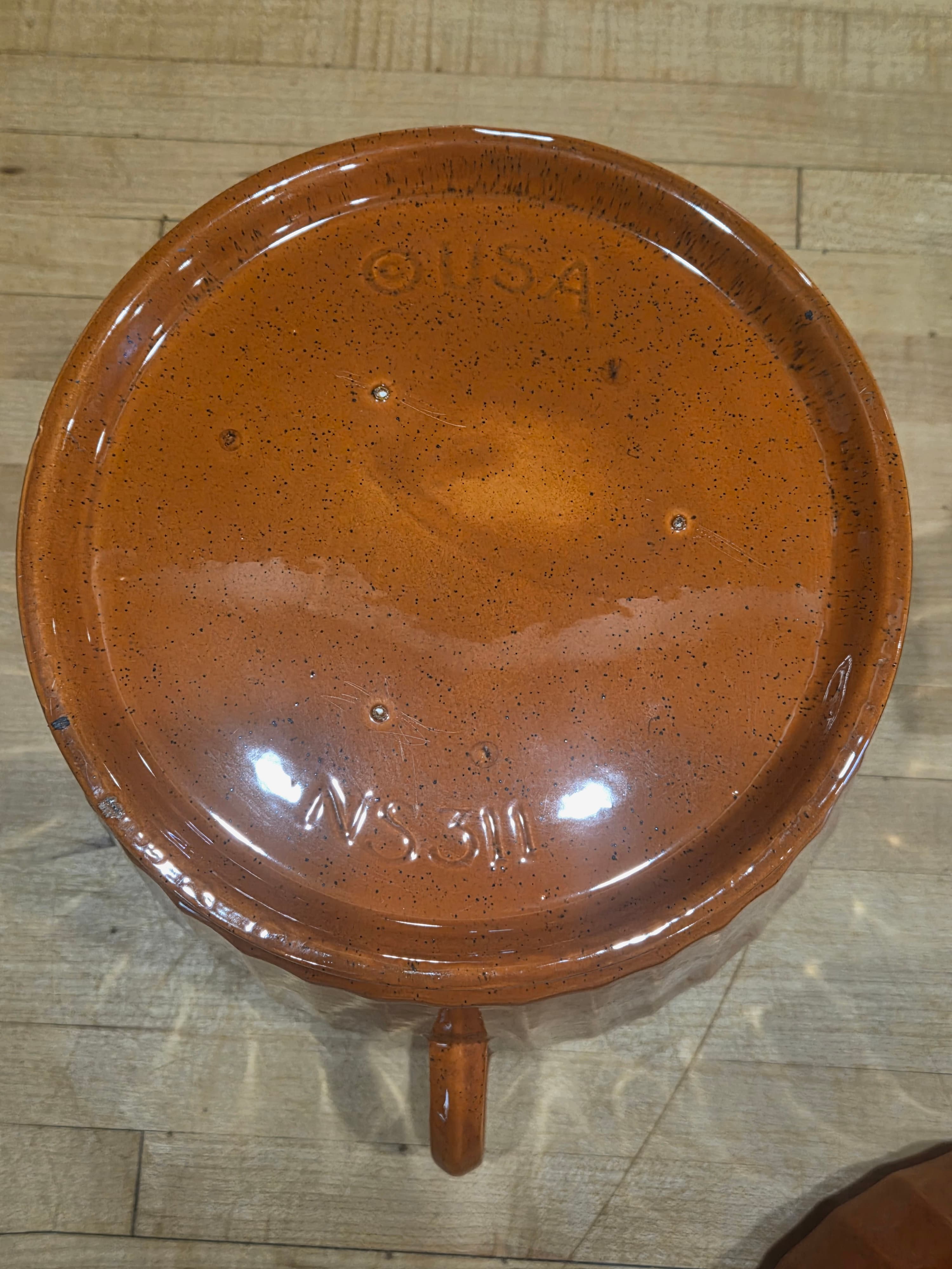 Vintage NS Gustin Los Angeles Pottery Speckled Brown Casserole Set of 6 - Thumbnail 11