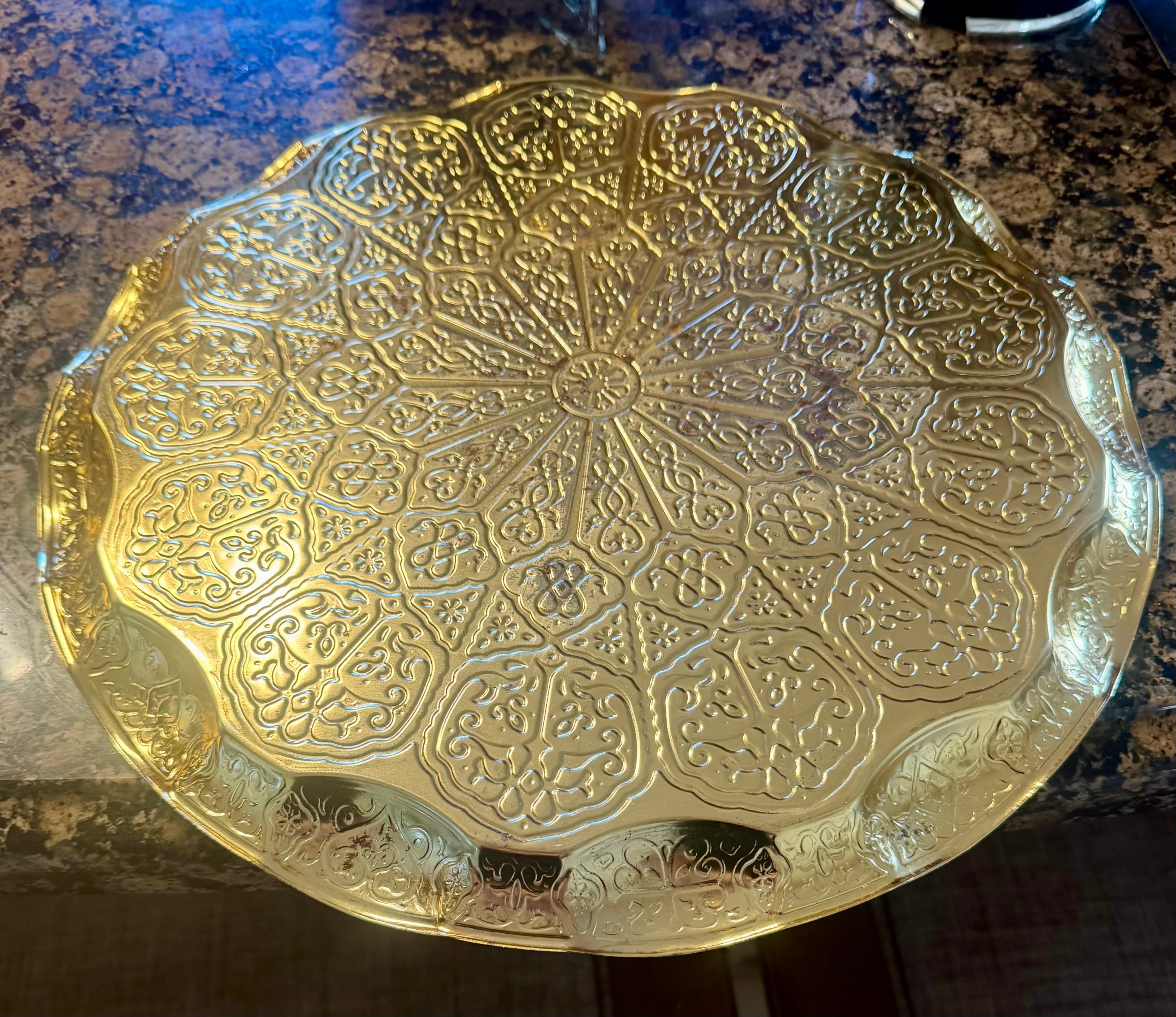 Turkish Tea Set with Glasses and Saucers, Gold and Blue Design - Thumbnail 11