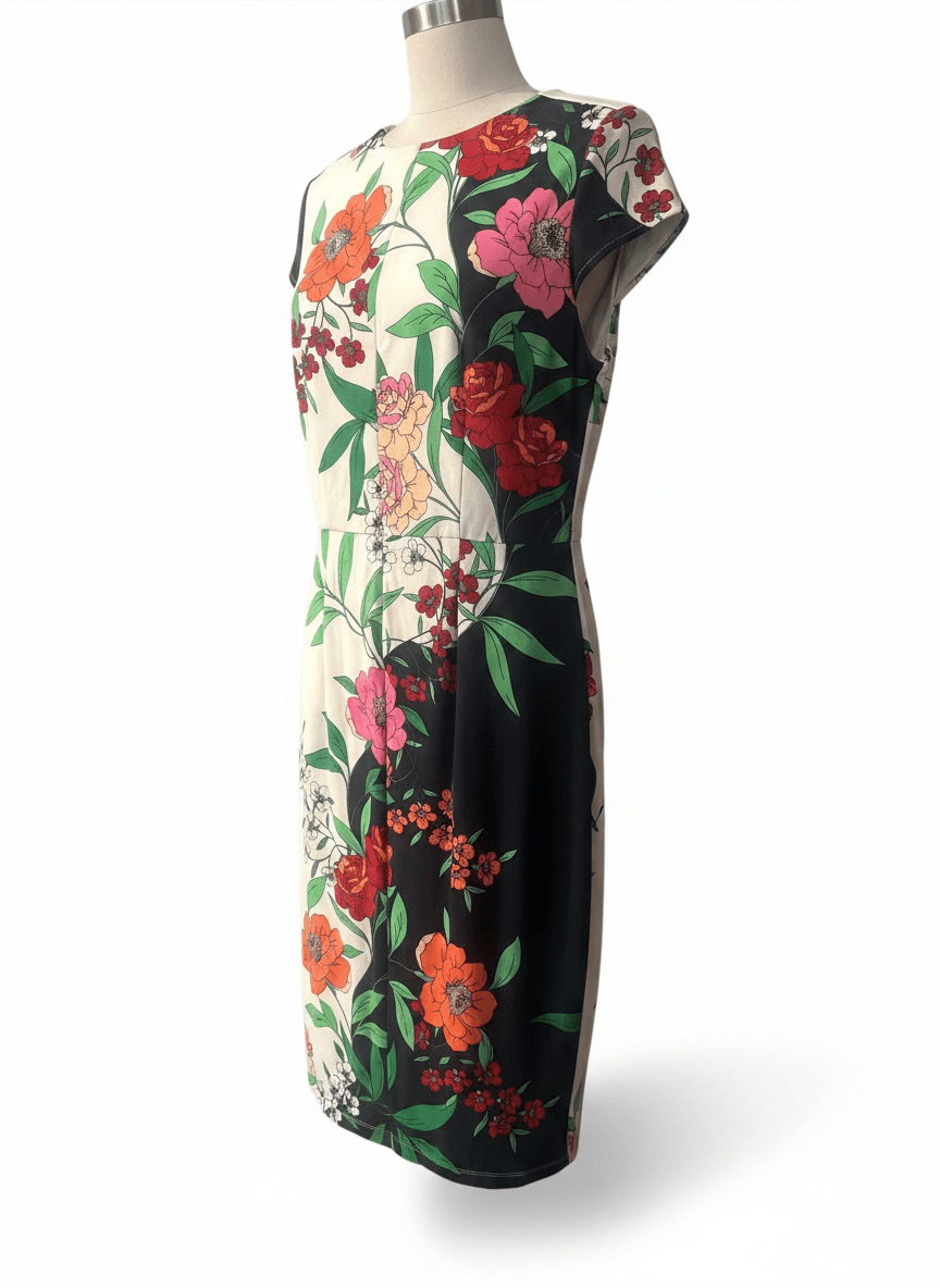 Floral Print Short Sleeve Dress - Thumbnail 2