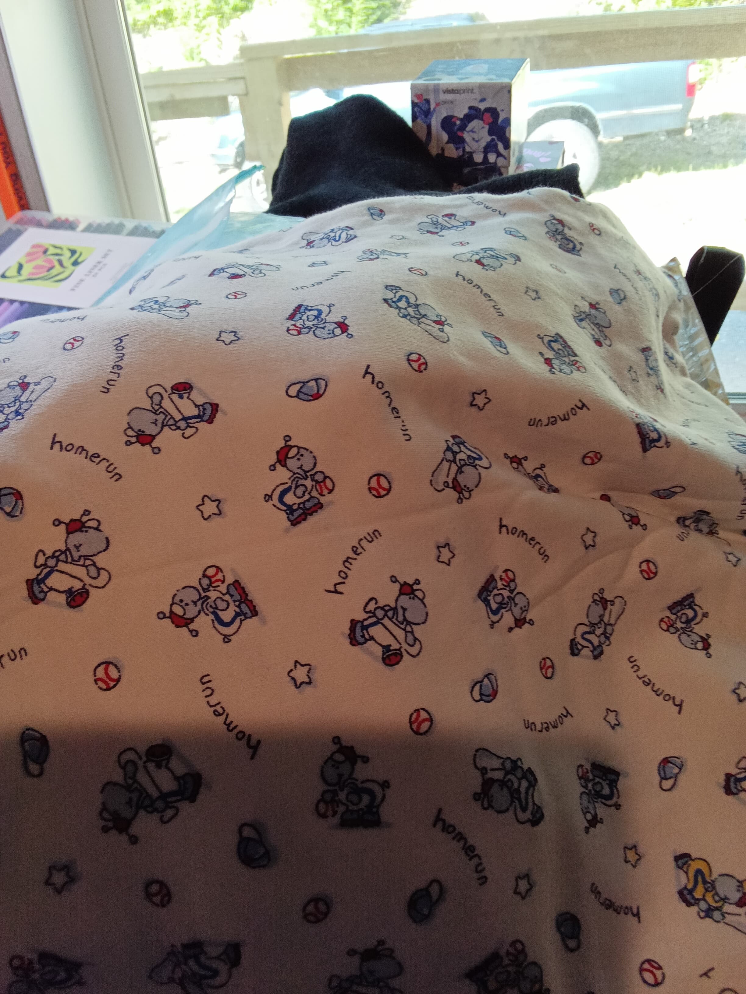 1 1/2 yd x 1 yd baby fabric with turtle baseball on it - Thumbnail 2