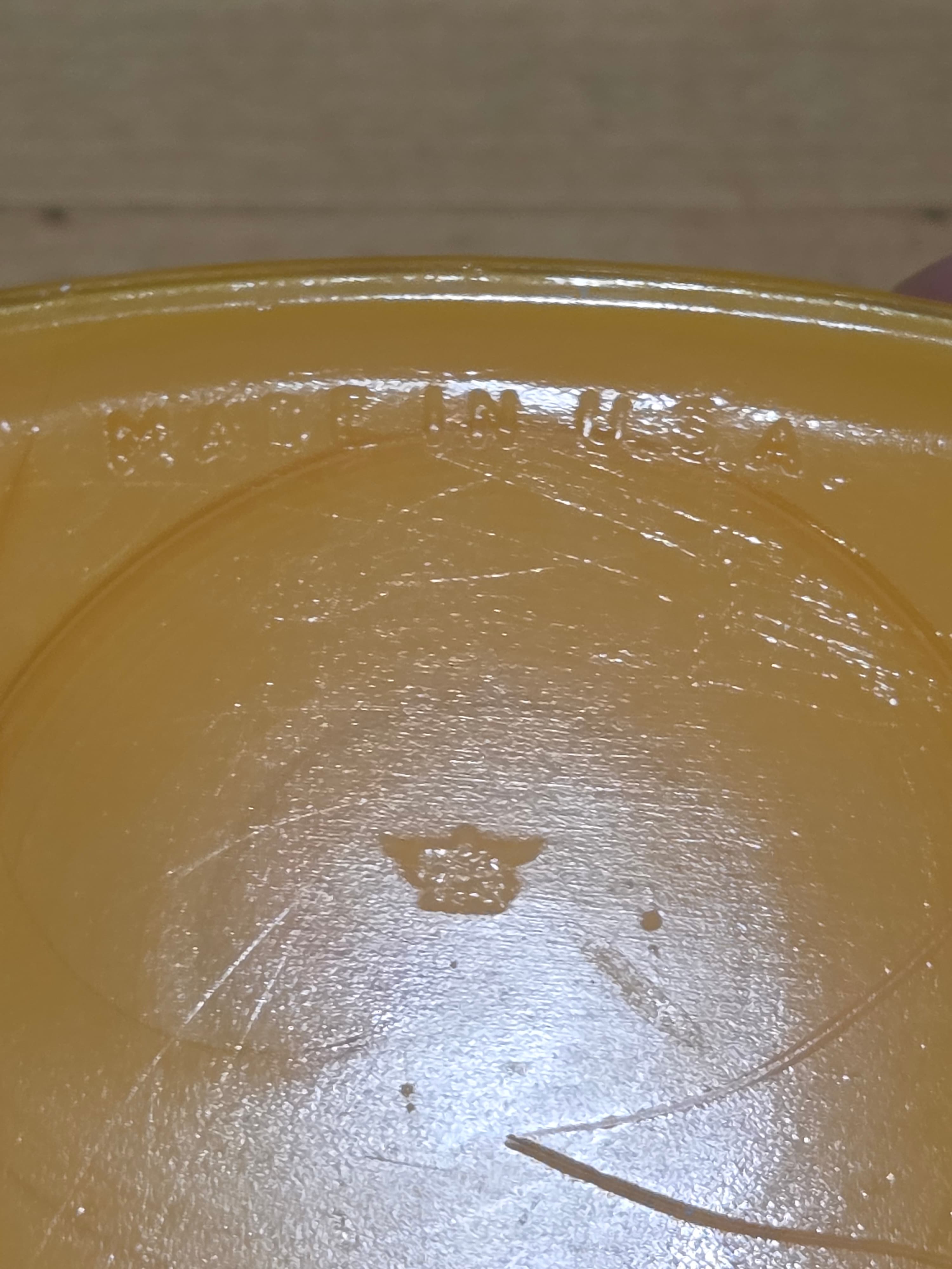 Vintage Akro Agate Caramel Slag Glass Oval Dish Planter 654 UV Glow - Thumbnail 4