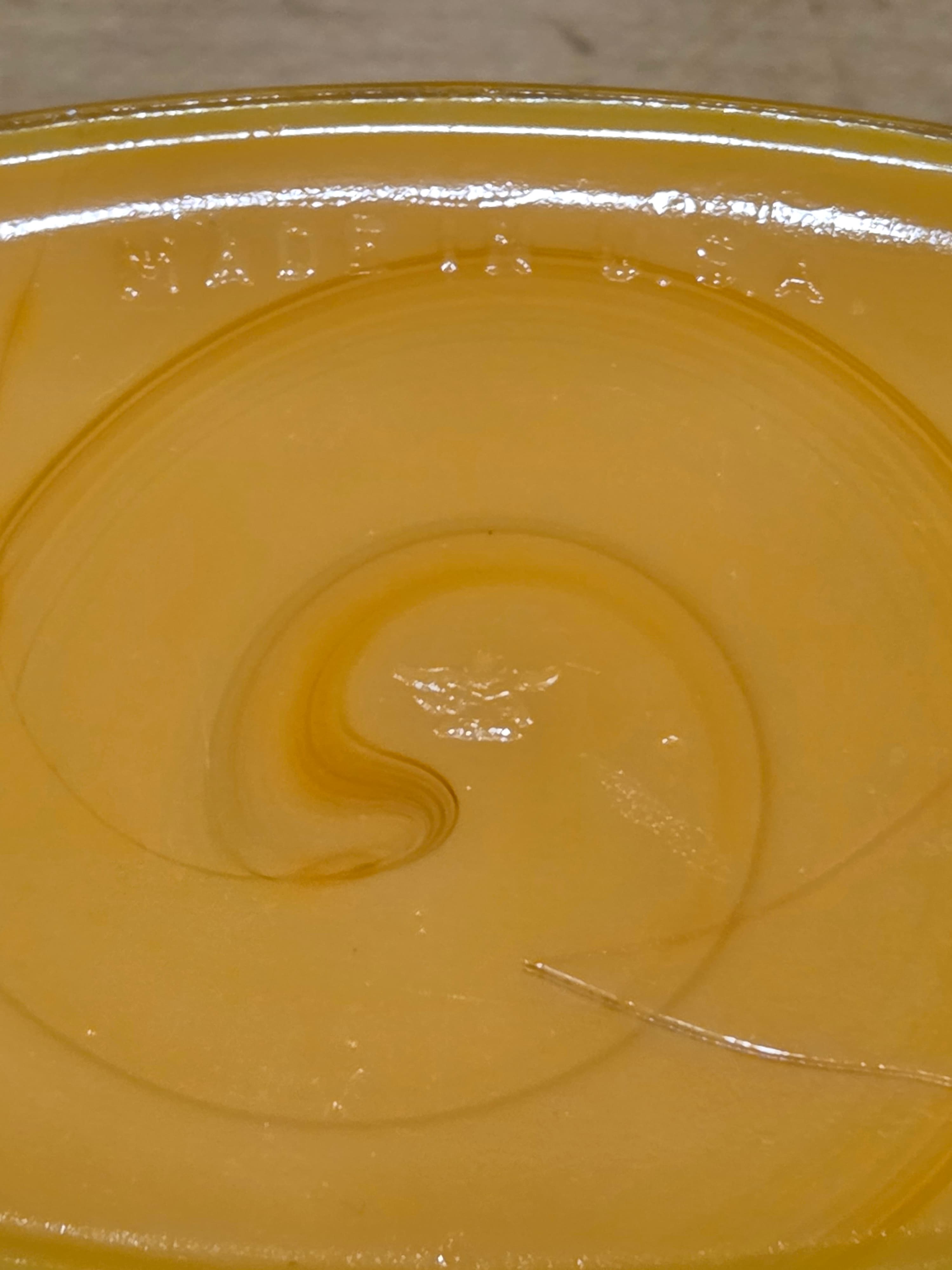 Vintage Akro Agate Caramel Slag Glass Oval Dish Planter 654 UV Glow - Thumbnail 6