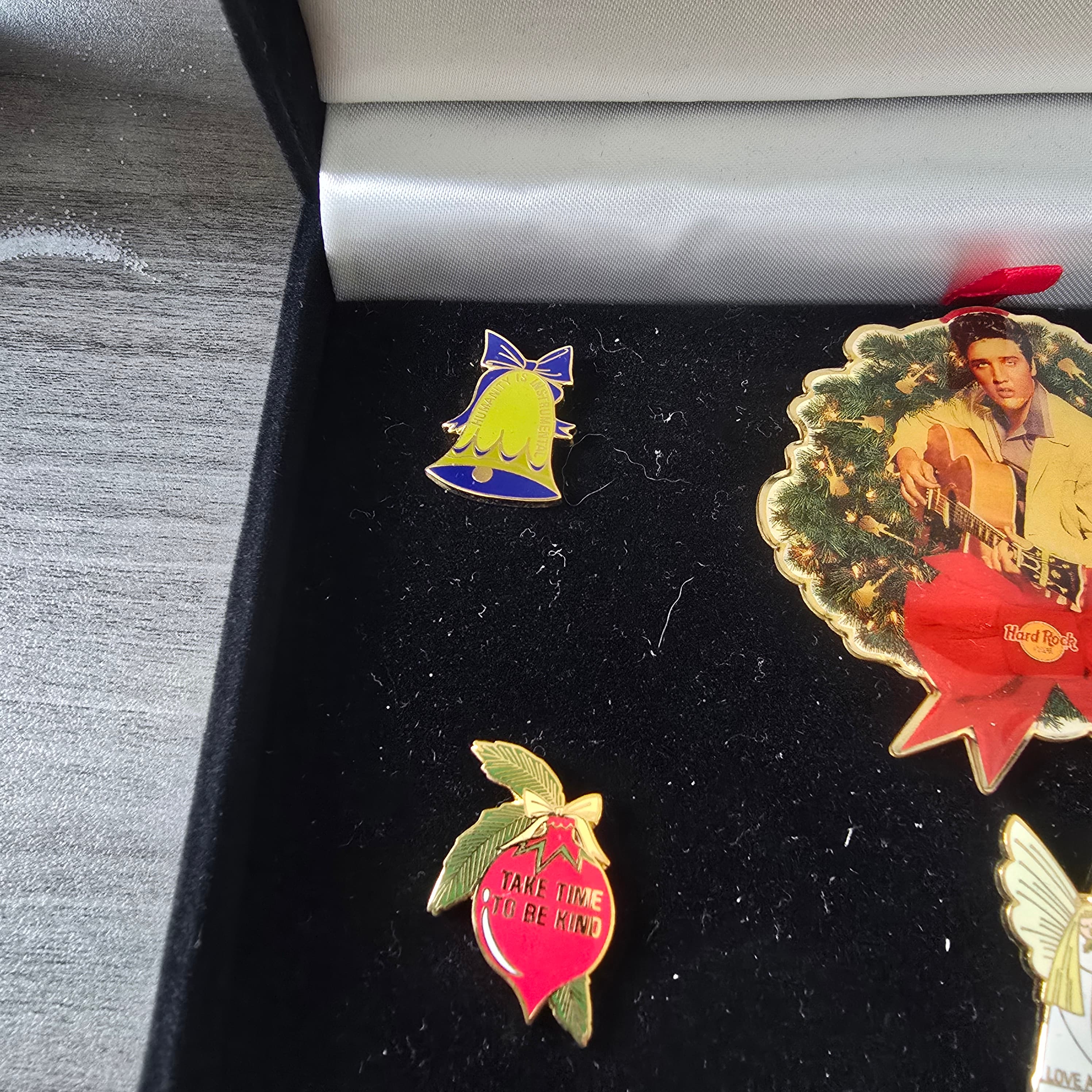 Hard Rock Elvis Presley Christmas Pin Set