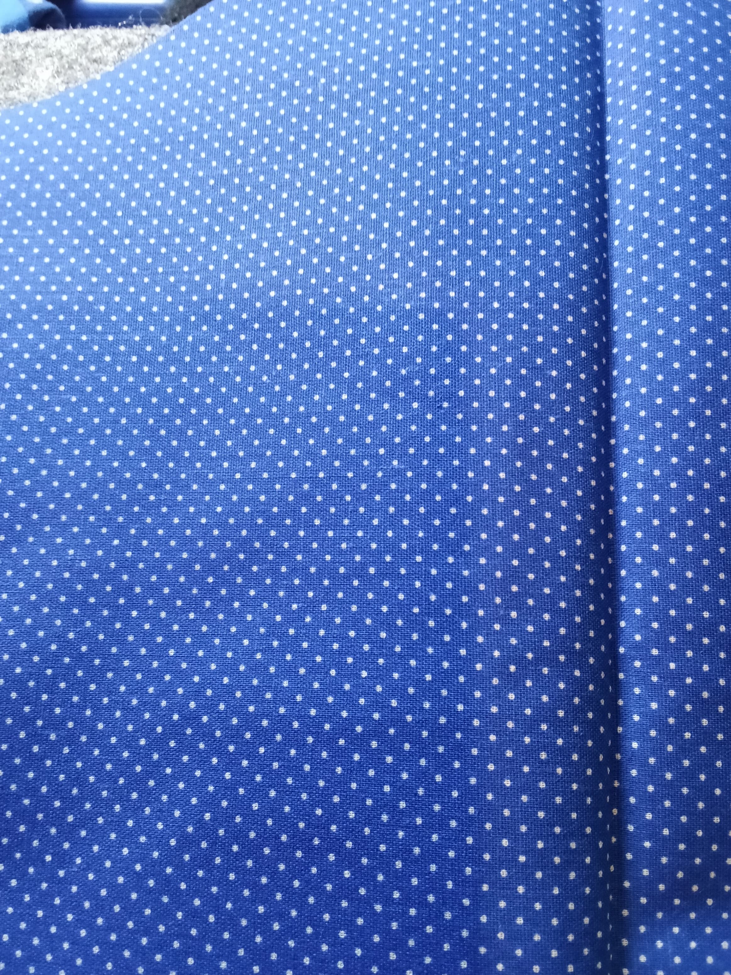 Blue Polka Dot Fabric Material - Thumbnail 2
