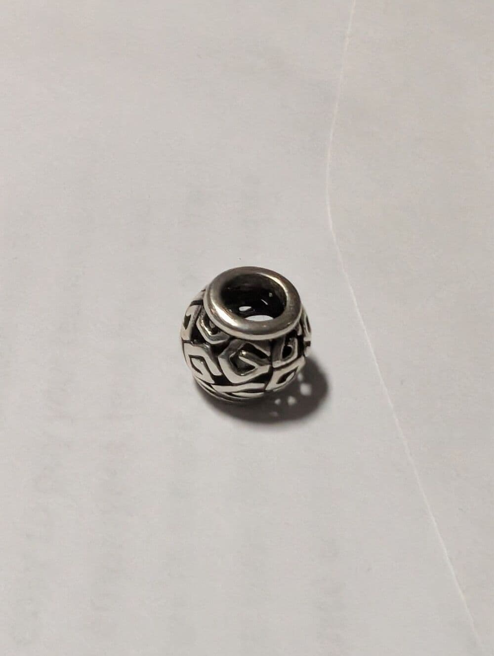Authentic Pandora Openwork Round Bead Charm S925 Silver Retired - Thumbnail 2