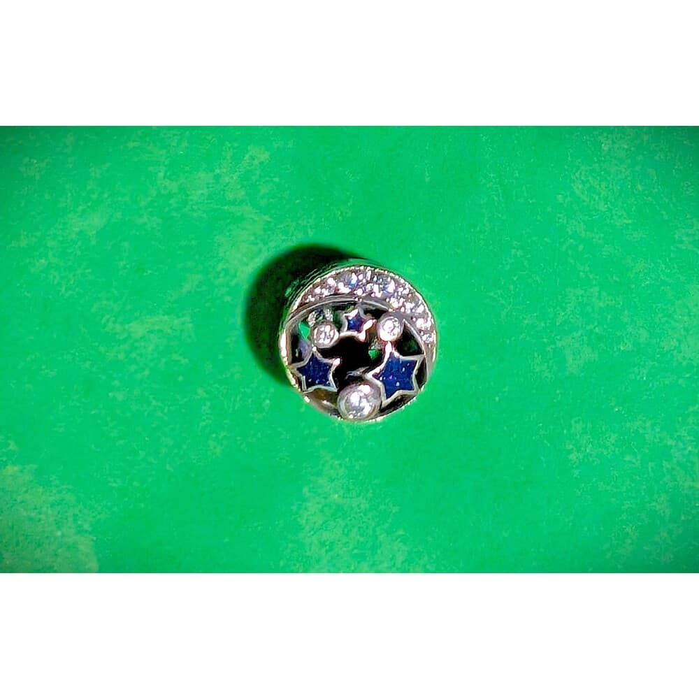 Authentic Pandora Sparkling Night Sky Charm S925 Sterling Silver Retired Moon - Thumbnail 5