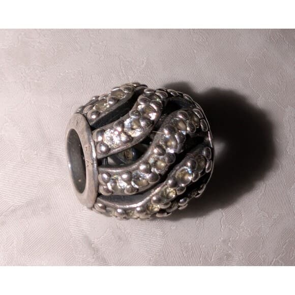 Pandora Winter Wisp S925 Silver Clear CZ Pavé Openwork Charm Retired - Thumbnail 8