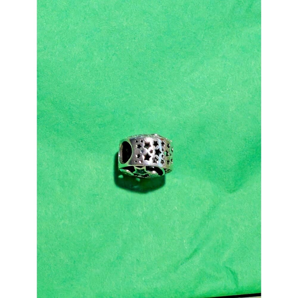 Authentic Pandora Sparkling Night Sky Charm S925 Sterling Silver Retired Moon - Thumbnail 2