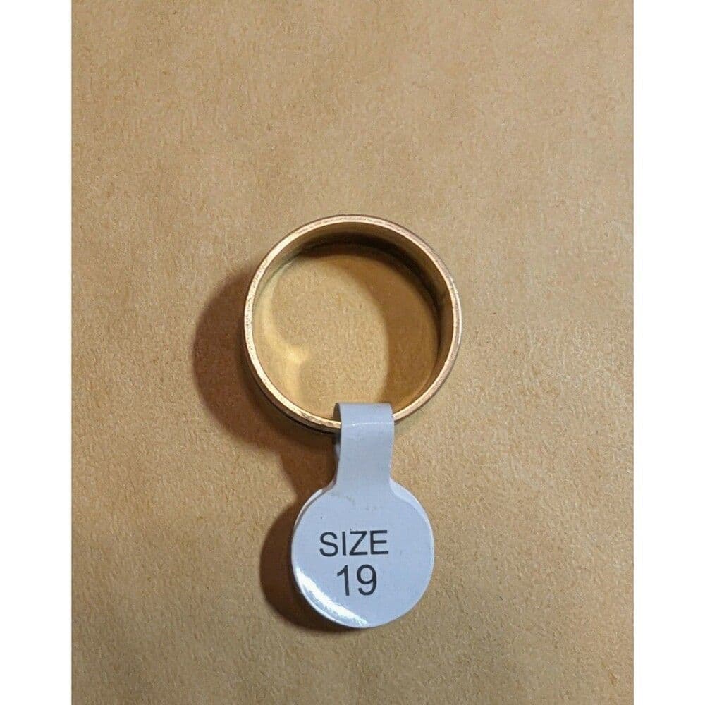 Two-Tone Silver Gold Stainless Steel Band Ring Minimalist Unisex Size 9 - Thumbnail 2