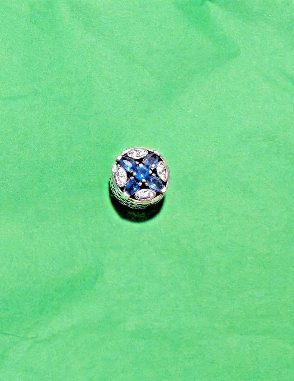 Authentic Pandora Patterns of Frost Charm Blue Crystal S925 Sterling Silver - Thumbnail 3