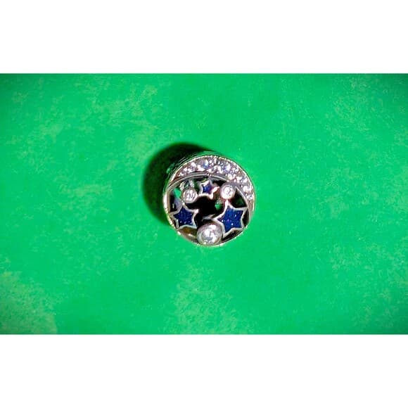 Authentic Pandora Sparkling Night Sky Charm S925 Sterling Silver Retired Moon - Thumbnail 6