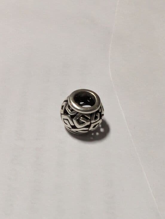 Authentic Pandora Openwork Round Bead Charm S925 Silver Retired - Thumbnail 3